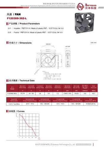 电子风扇F12038S-362-L